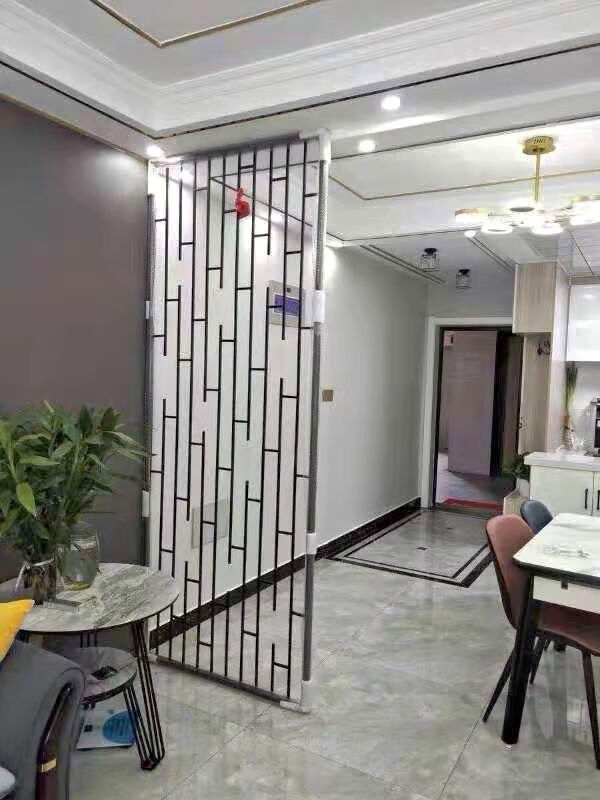 隔断墙板自己安装铁艺隔断装饰家用免打孔卧室窗帘分割墙办公室镂空