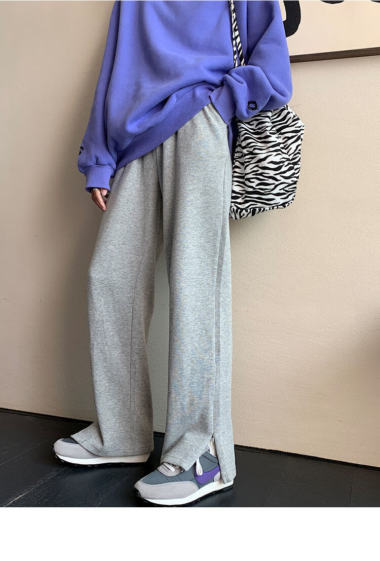 冬季女款加绒棉休闲裤新款运动裤女学生韩版宽松百搭高腰显瘦休闲阔腿