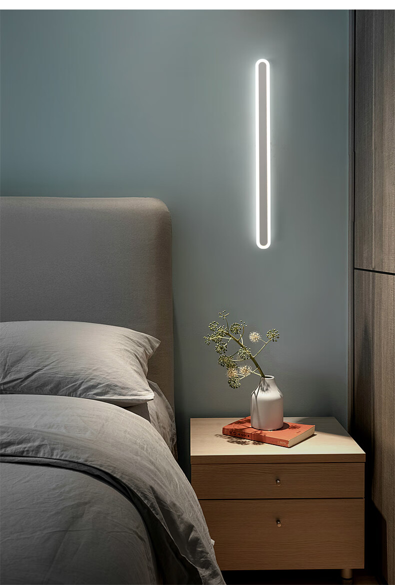 vout长条壁灯现代简约客厅沙发背景墙壁灯极简卧室床头灯过道楼梯灯具