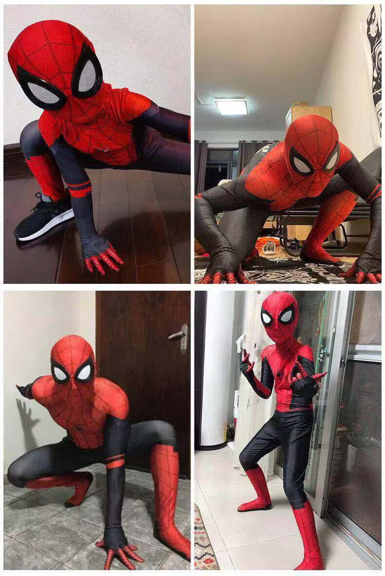 迷铭乐蜘蛛侠衣服漫威英雄远征同款cosplay复联4连体紧身衣万圣节服装