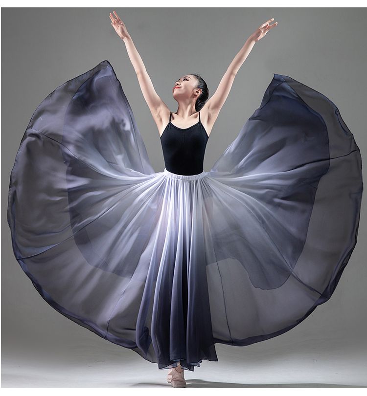 新疆舞大摆裙新疆舞720度大摆裙舞蹈演出服黑色裙子不含上衣85长180渡