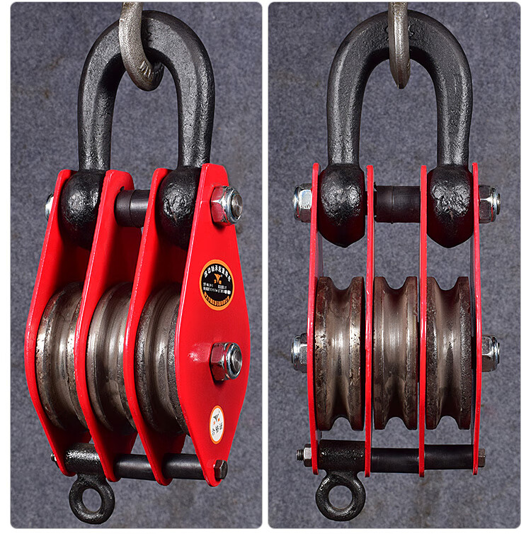 滑轮吊钩手拉304国标起重滑车吊钩吊环省力滑车125吨多轮动滑轮组配件