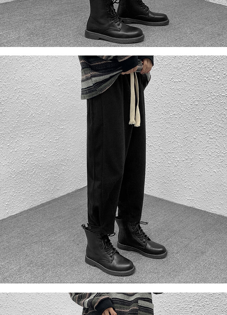 宽松休闲西裤男2021新款时尚百搭学院风长裤男黑色2xl140160斤可穿