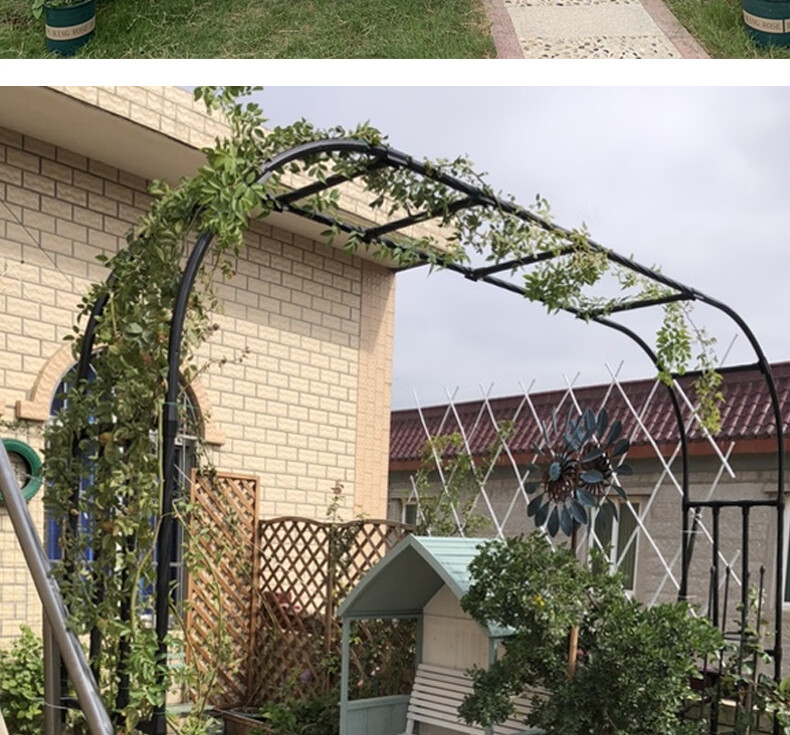 拱门花架爬藤架铁艺藤架植物拱形钢管户外庭院花园攀爬支架虎雀huque