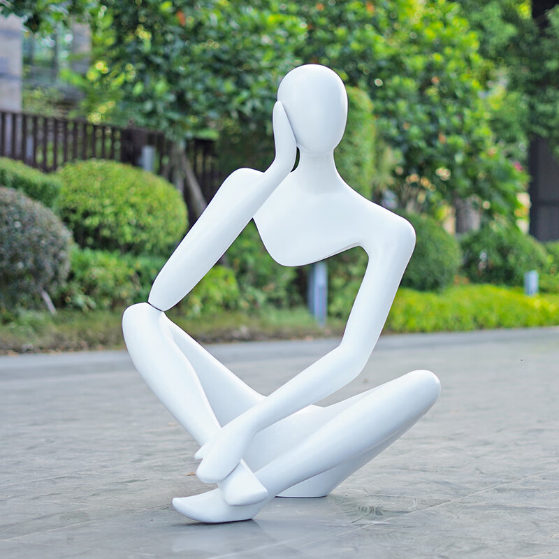 现代简约抽象镂空人物雕塑摆件样板房售楼部处园林景观禅意模型 c款