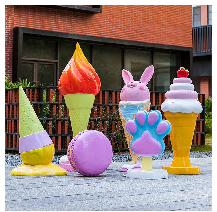 装饰仿真冰淇淋摆件玻璃钢雪糕模型雕塑 青色 82cm脚丫冰淇淋2【图片