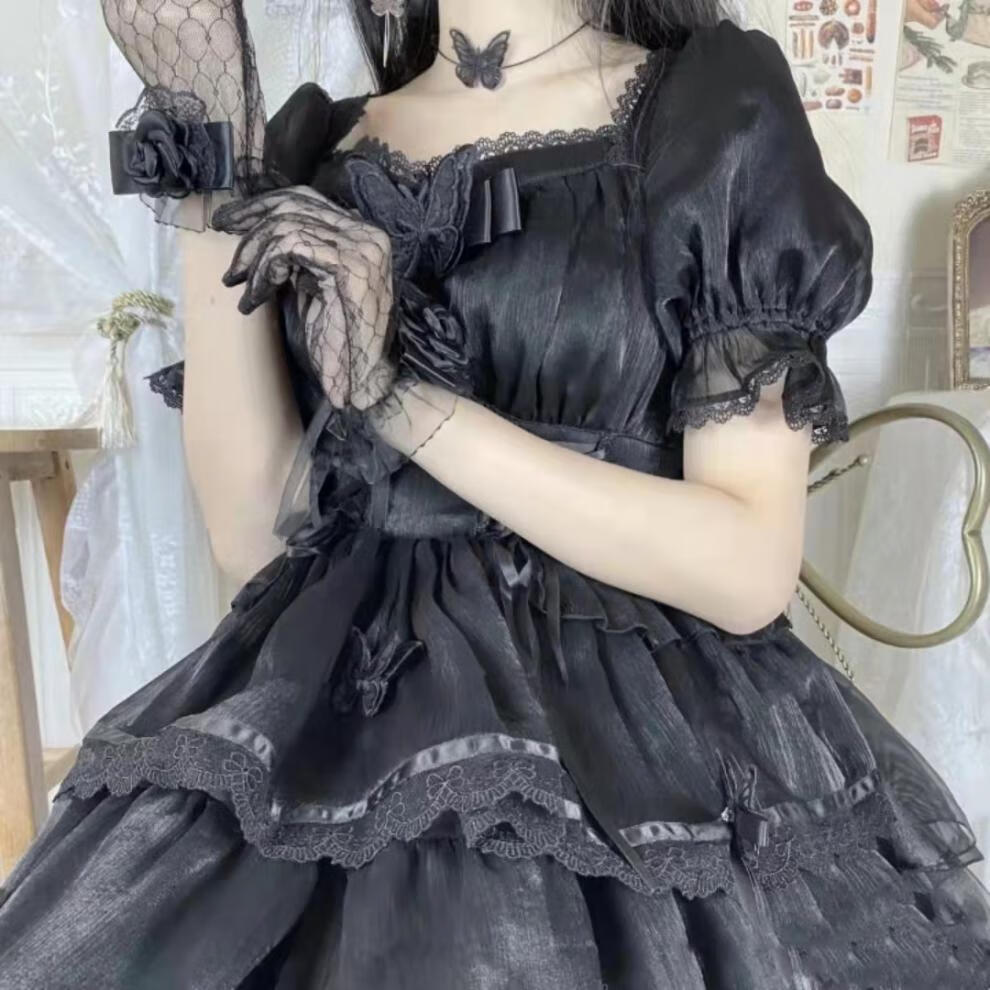2022新款芙拉小姐lolita全款现货芙拉小姐洛丽塔lolita连衣裙短袖op花