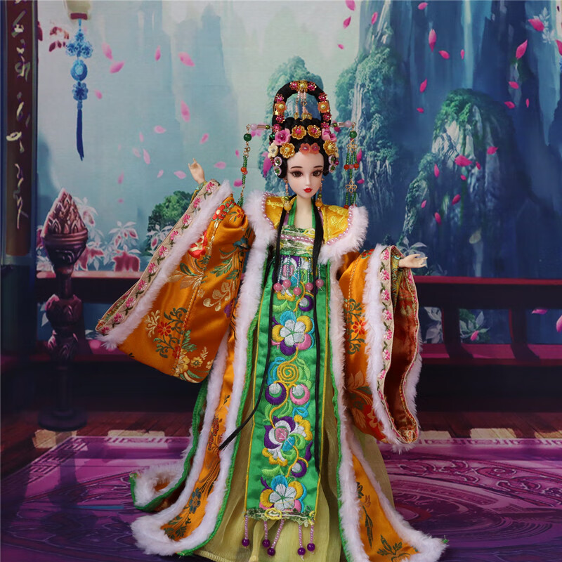 芭比娃娃单个古风古装娃娃30厘米唐朝公主芭比套装玩具收藏礼物 紫
