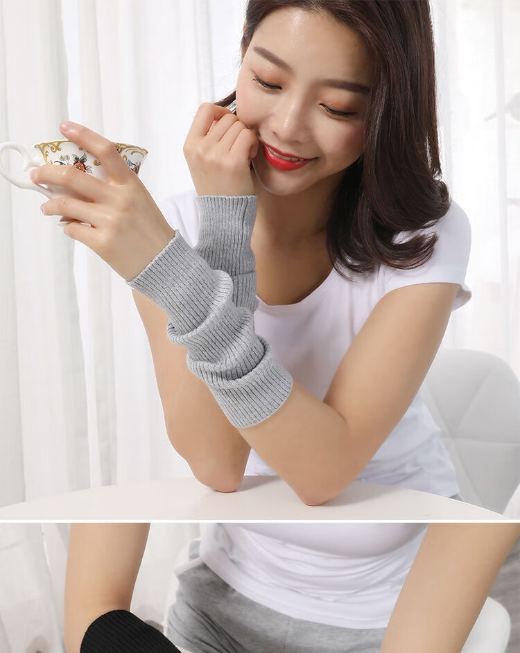 男女加厚保暖护手腕套关节防寒手臂套袖时尚护腕保暖护手腕保暖黑色
