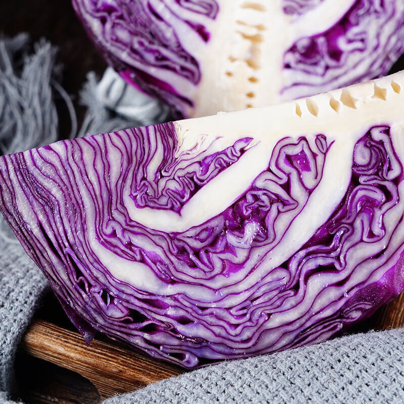 新鲜紫甘蓝菜沙拉菜菜农家蔬菜紫椰菜紫包菜紫卷心菜一斤装