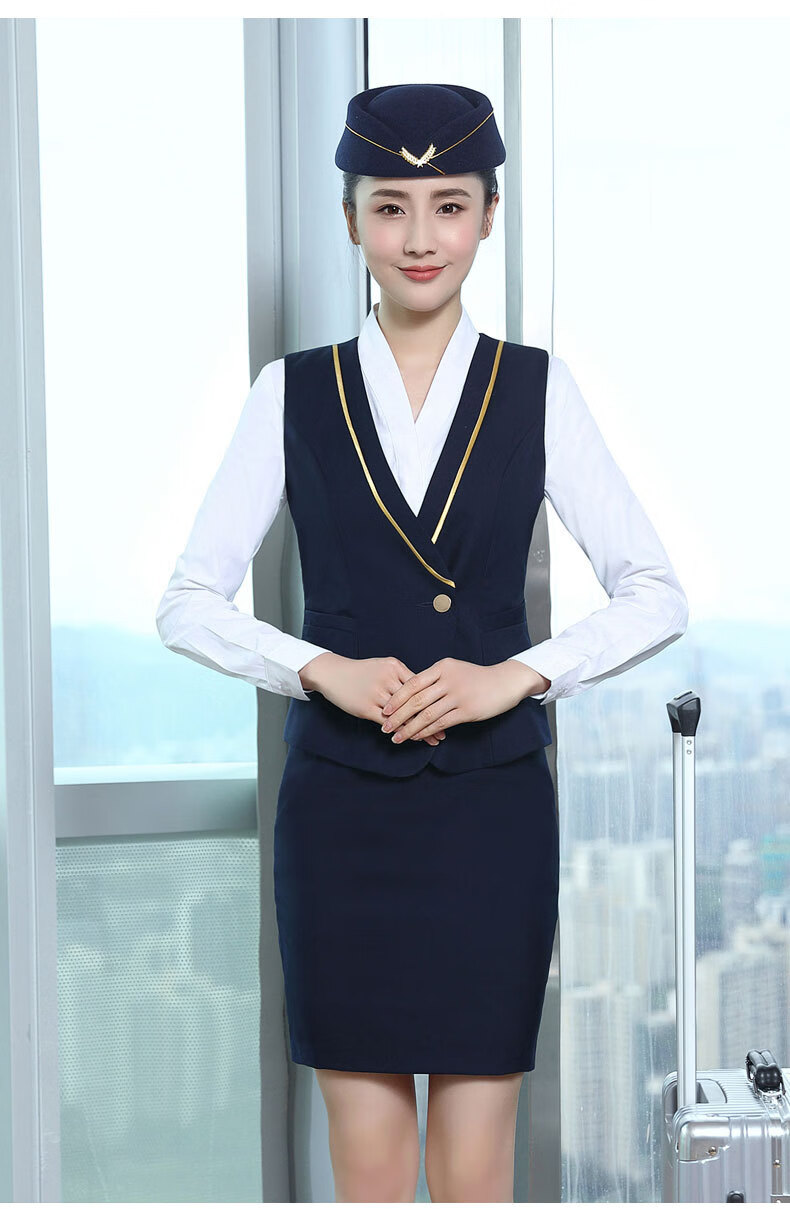 南航空姐制服航空职业工作服套装女高铁学校银行酒店售楼处前台工装