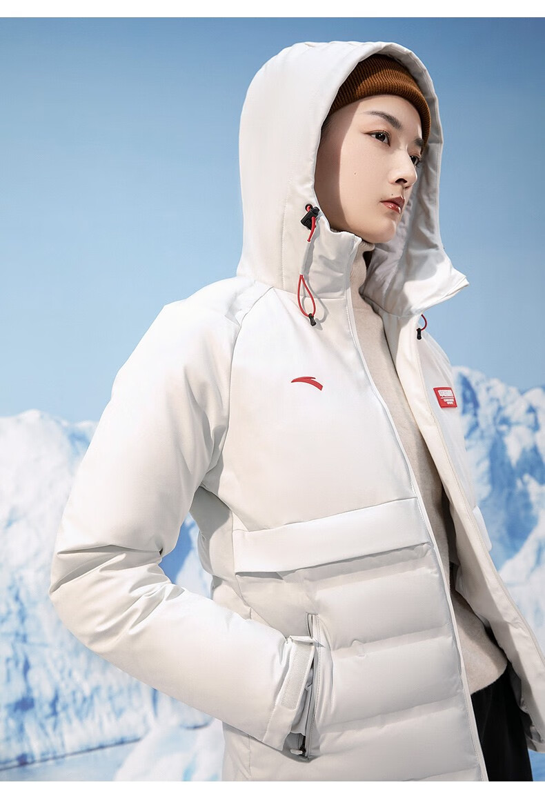 中国冰雪安踏anta官网羽绒服女2021秋冬季新款女士防泼水羽绒服短款连