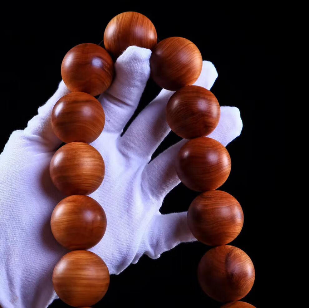 太行崖柏陈化黑油文玩佛珠手串手持车挂药香浓郁油性好30x18颗