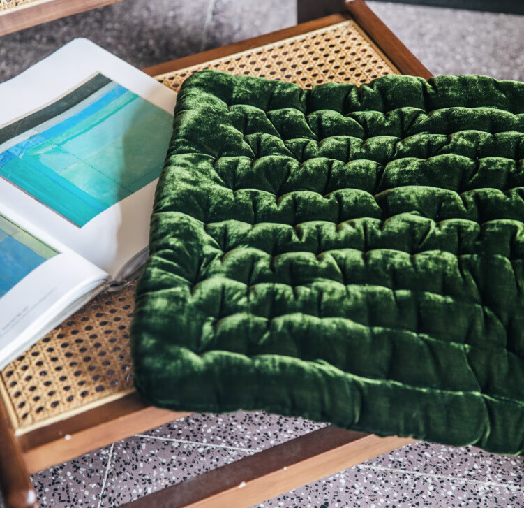 餐椅垫forhome设计复古坐垫乔其绒丝绒大号餐椅垫飘窗垫沙发垫地垫桂