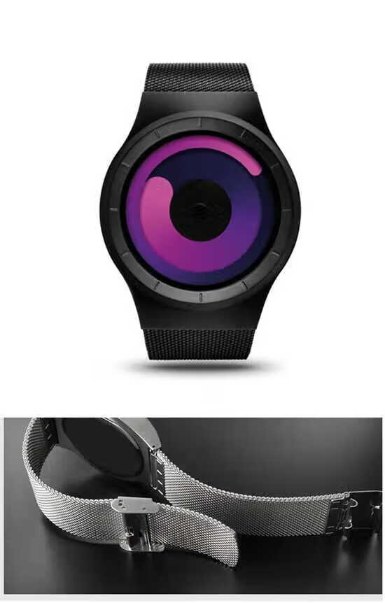 萨米格无指针概念手表 虫洞概念漩涡无指针手表炫酷简约男士学生防水