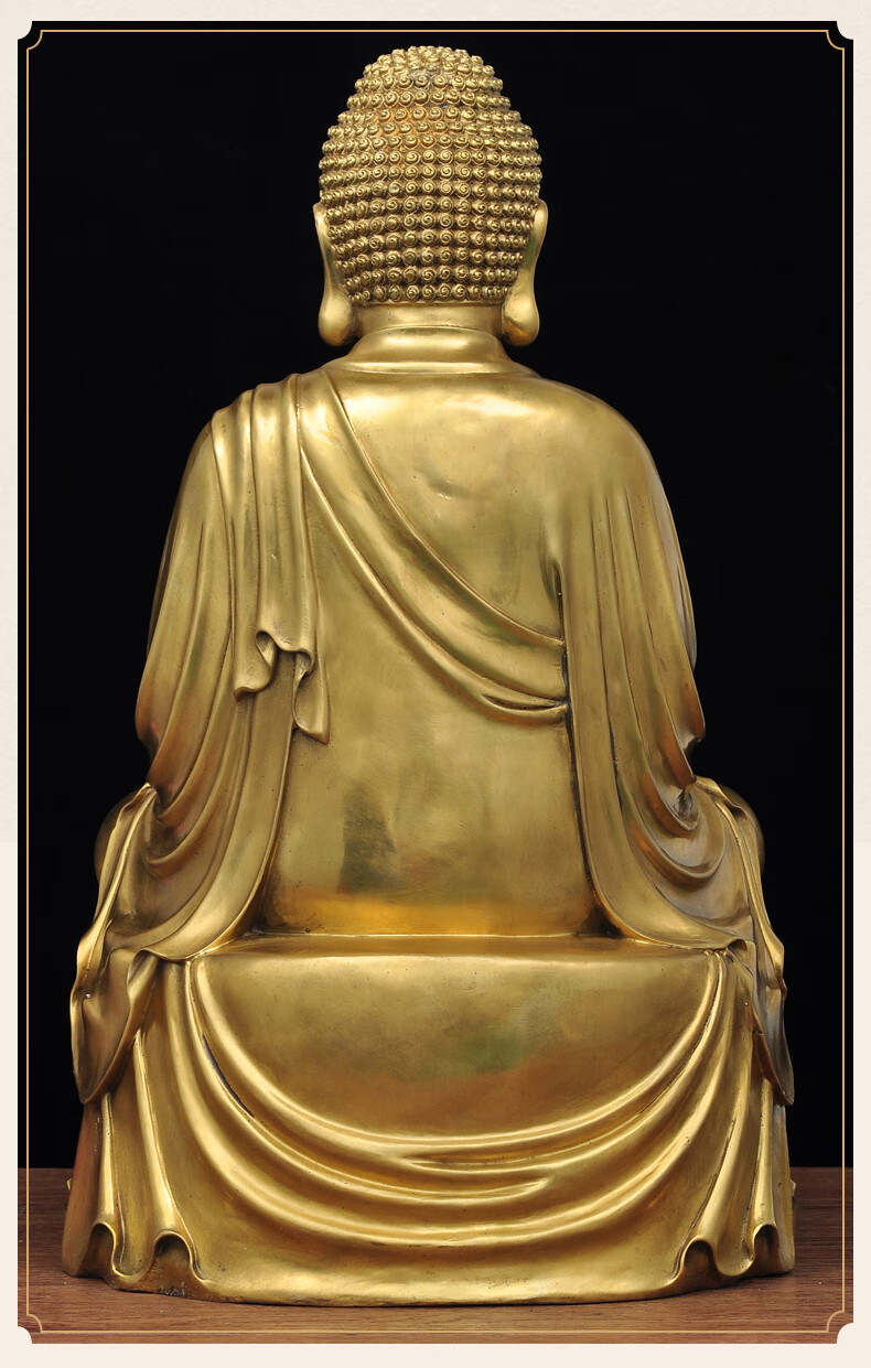 莲善堂全铜如来佛摆件坐莲如来像大日如来释迦牟尼佛像家用寺庙佛堂