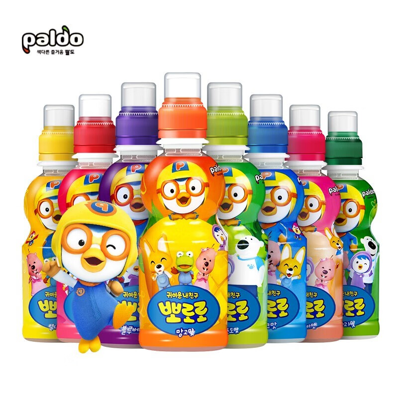 精选】波波乐饮料儿童果味饮料宝整箱装网红果汁饮品韩国进口pororo