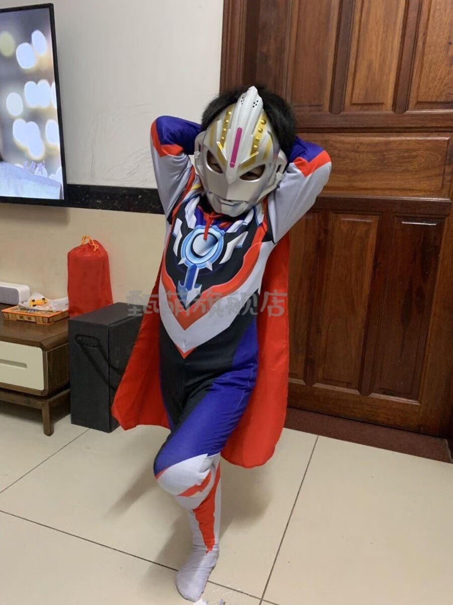 特利迦奥特曼皮套头套捷德奥特曼衣服男童圣诞节表演服演出服男孩