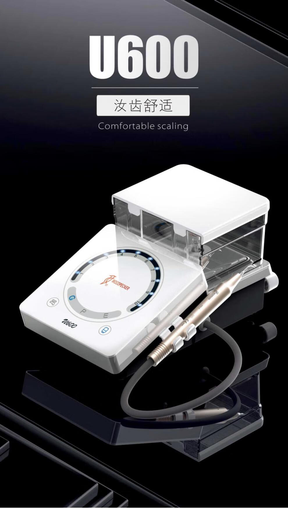 牙科家用洁牙机u600超声波洗牙机宠物洗牙机根管荡洗取断针 锐锋pt7