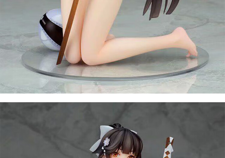 闪电速发 碧蓝航线高雄泳装跪姿沙滩狂想曲二次元美少女摆件模型 高雄