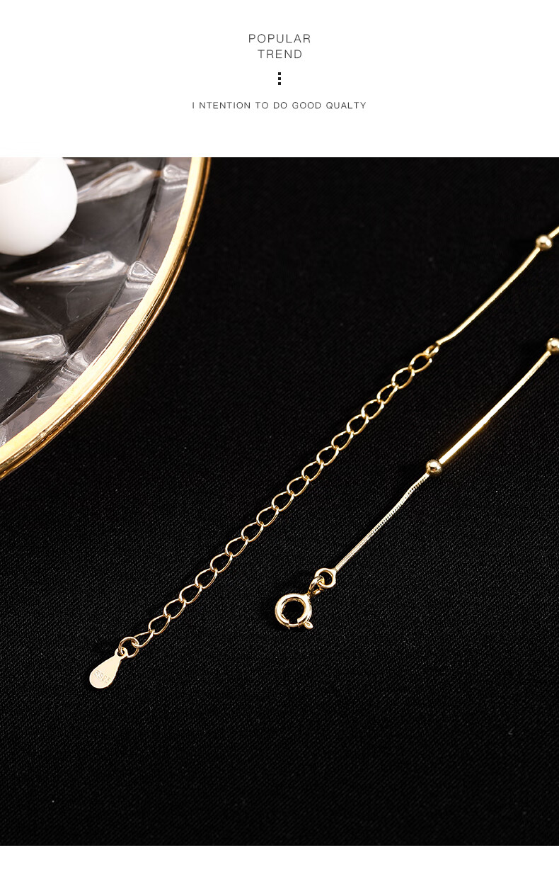 美芙仁925银金色锁骨链女潮2022圆珠项链chocker蛇骨链小圆珠锁骨链