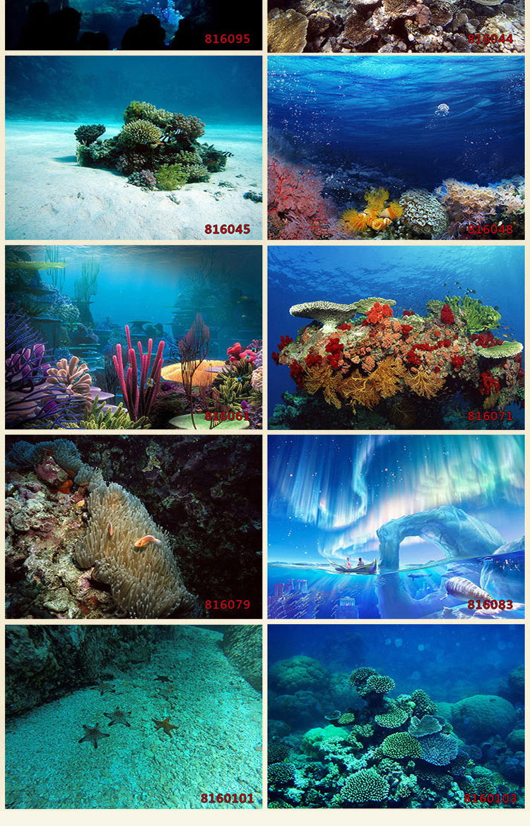 逸乐宠鱼缸背景贴纸壁纸板墙高清5立体图3布景画缸外自粘底部外贴定制