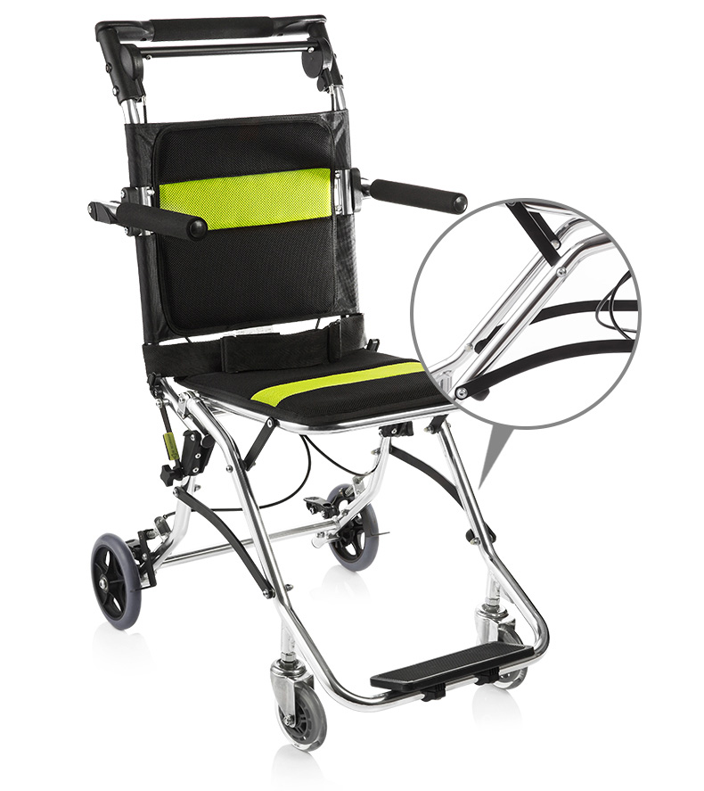 鱼跃yuwell便携式轮椅凌跃2000铝合金老人轻便折叠手推儿童旅行飞机