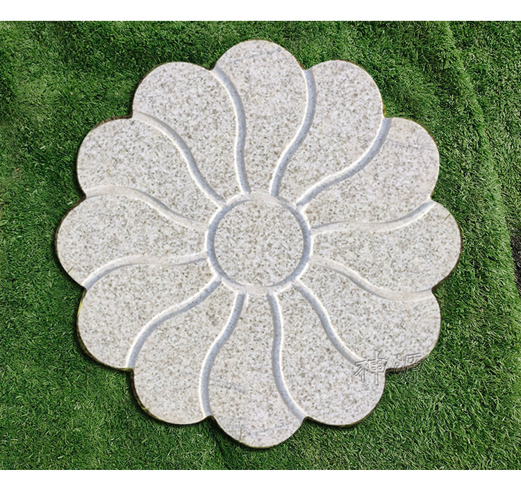 垫脚石脚踏铺路户外地砖石装饰草坪圆形汀步石莲花款厚4厘米600600