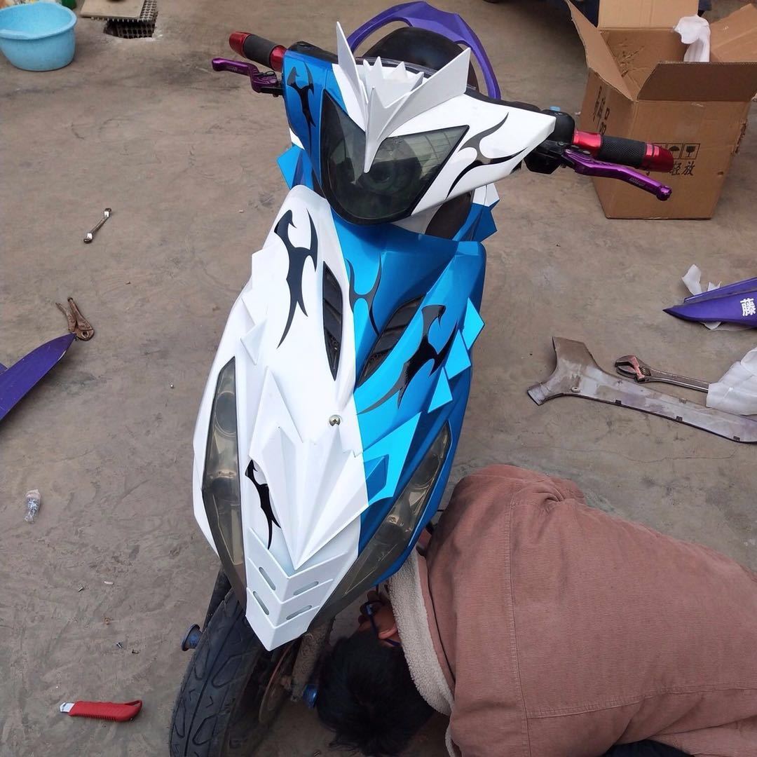 适用于配套三阳鬼火一代绿色大犀牛改装外壳全套电摩鬼