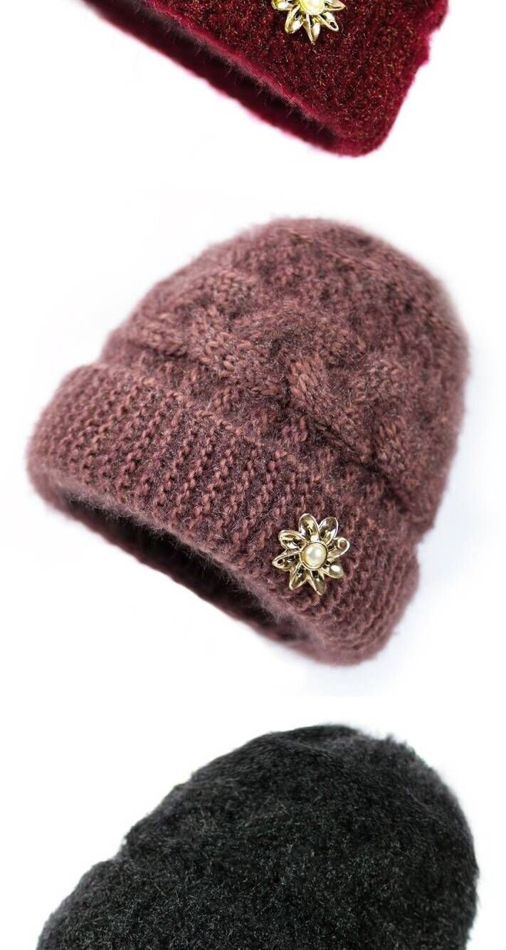 老人帽子女士冬天老太太针织绒线帽加厚中老年人秋冬季奶奶棉甜贝星五