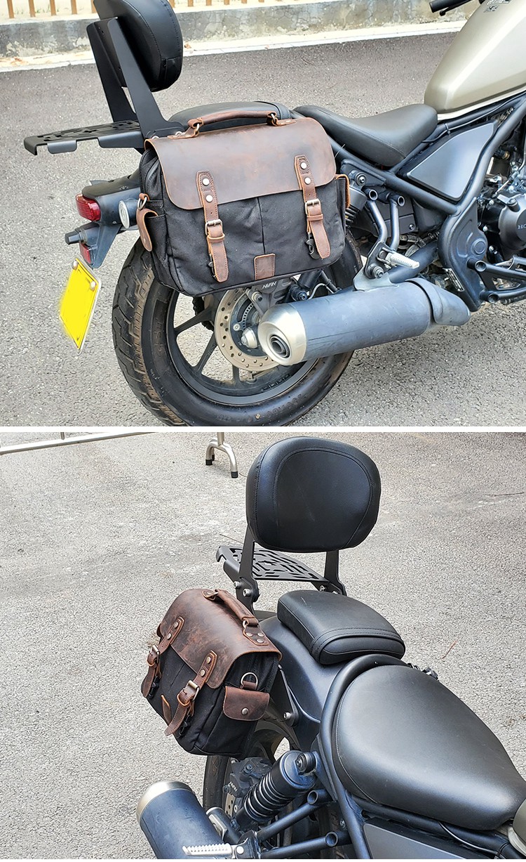 500摩托车帆布复古侧边箱改装靠背cm300500单左颜色留言头盔包可装下