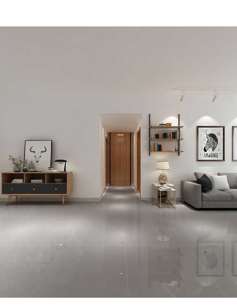 玻化砖800x800抛光砖工程砖客厅卧室磁砖地板砖60x60瓷砖地砖白色聚晶