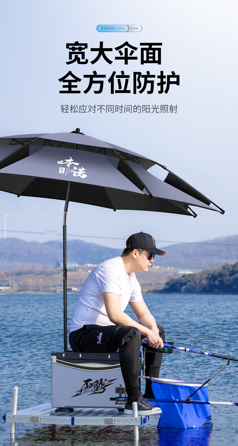 本诺钓鱼伞万向大钓伞户外太阳伞新款加厚遮阳防晒防雨专用垂钓伞