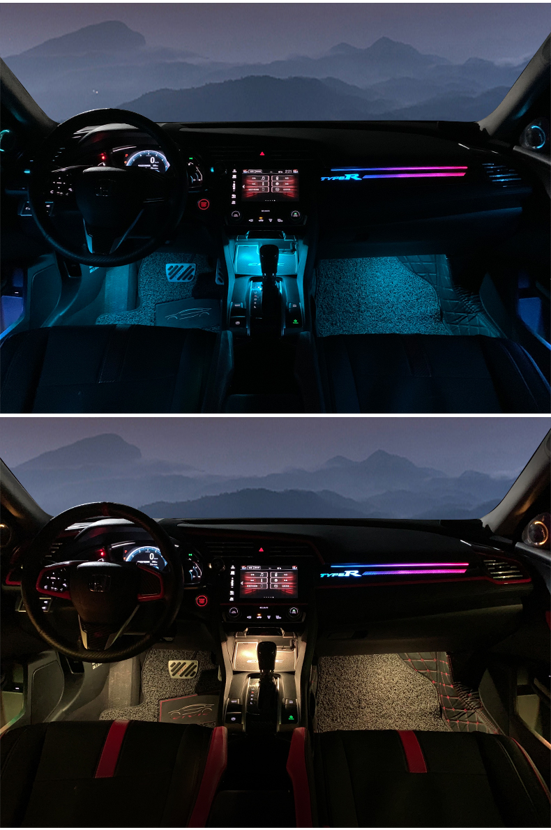 适用于十代思域3d律动版typer64色氛围灯内饰led气氛灯门版改装 广州