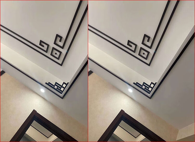 新中式平板实木木线条装饰吊顶相框线条电视背景墙边框烤漆线条柚木色