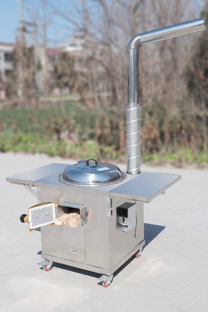 柴火灶家用烧木柴农村户外土灶台室内烟可移动锈钢庭院大锅灶 锅直径