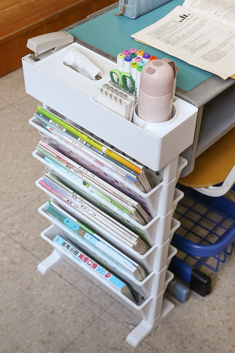 课桌收纳学生书桌旁置物架神器初高中生教室多功能书立大容量桌面翡