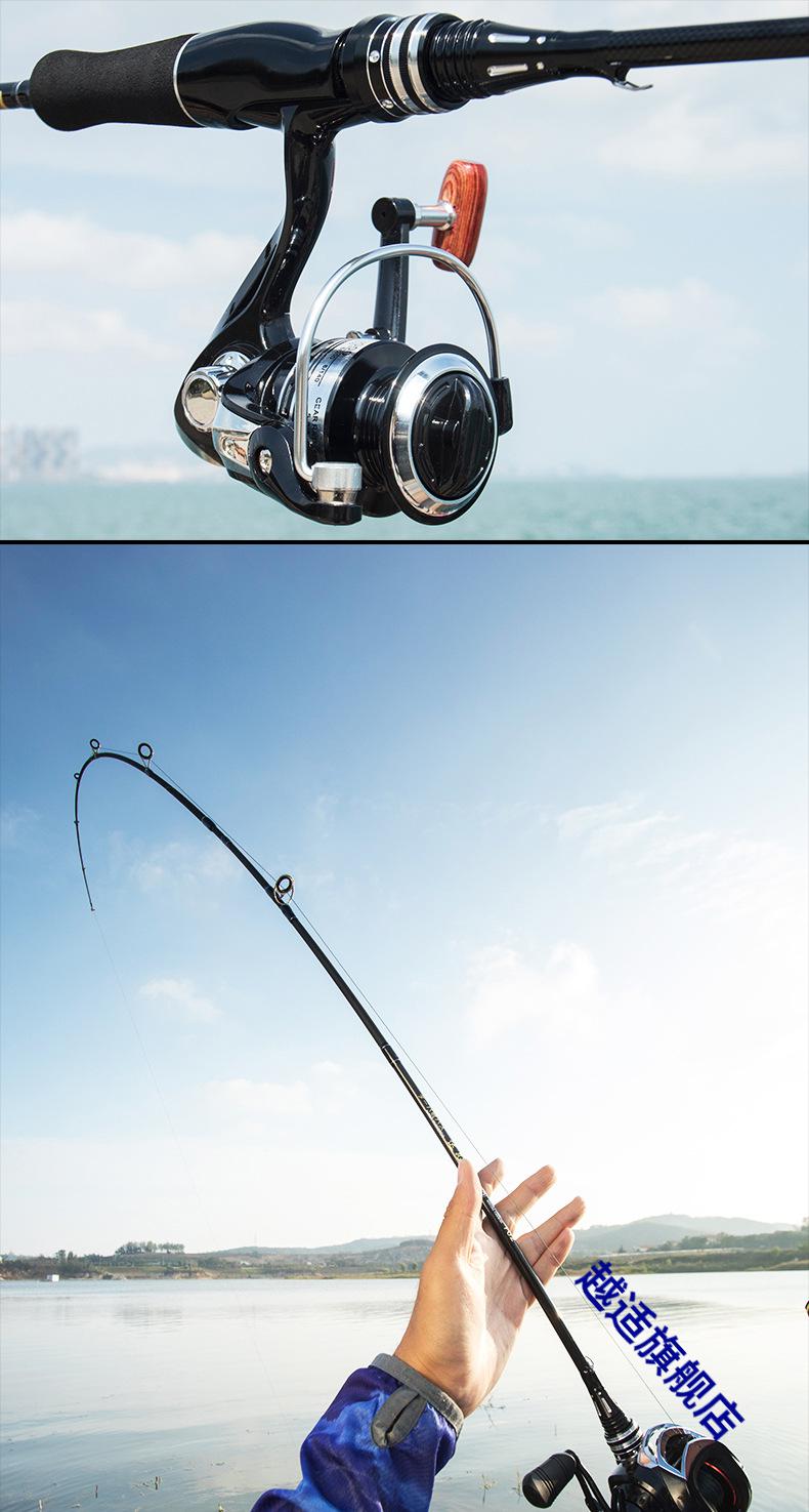 福岛健路亚竿 达瓦战鲈套装全套纺车轮直柄鱼竿品牌日本碳素泛用竿 2.
