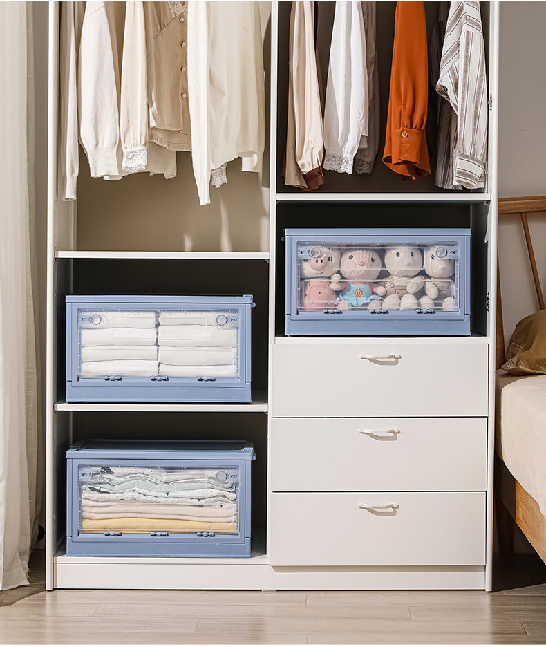 家用可折叠收纳箱简易收纳柜玩具零食多层整理箱储物柜塑料折叠箱