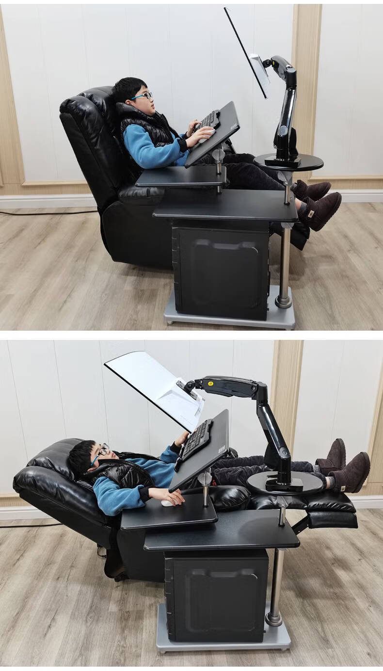 电竞仓一体式物联床边电脑桌台式机太空舱电竞桌床边桌机械臂桌升降桌