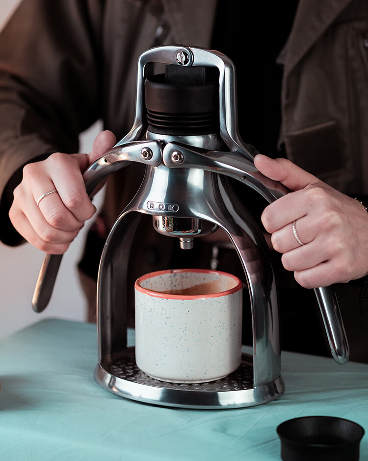 espresso便携式压杆咖啡机意式浓缩家用商用手动咖啡机 rok手柄无底