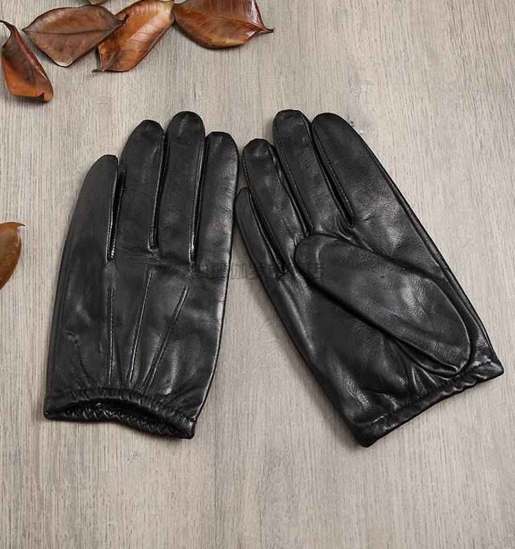 大码男式羊皮单层皮手套小山羊男短薄款开车摩托车骑行驾驶春秋季丝里