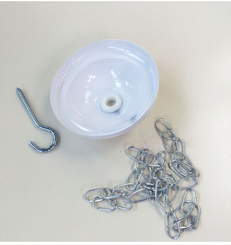 灯具配件t8t5日光灯吊杆吊链含托碗全套荧光灯架黑白铁杆30厘米吊链含