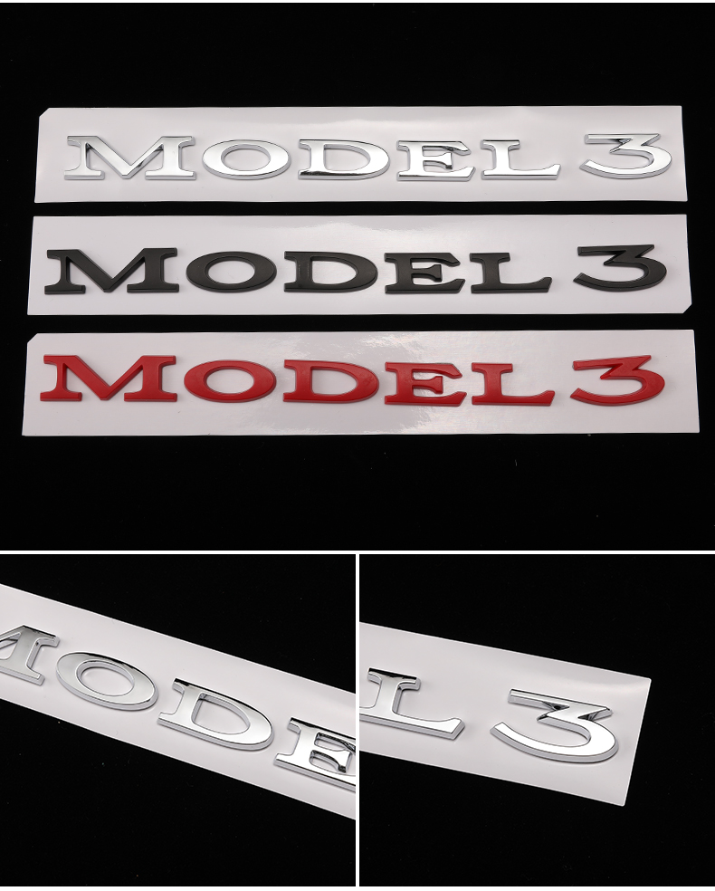 特斯拉原厂车标model丫model3黑化tesla前标志贴modely碳纤维字母尾标