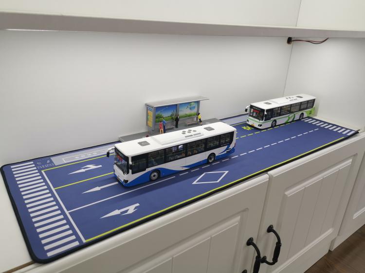 143上海公交玩具车巴士汽车客车仿真模型962路限量版交通路面鼠标垫不