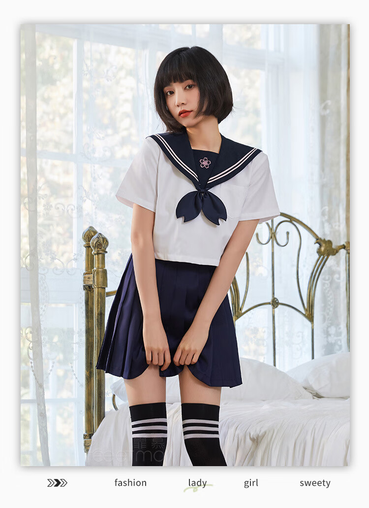 内衣性感软妹日系水手服jk学姐诱惑制服百褶短裙女角色扮演套装7034