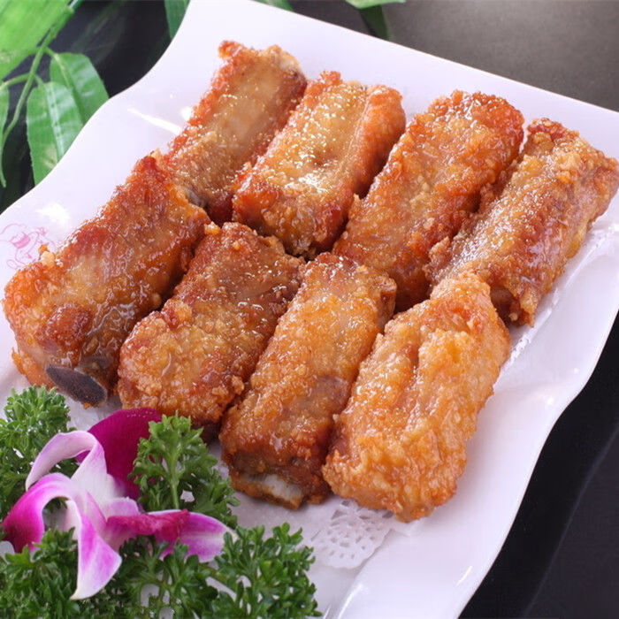 8-10根蒜香排骨仔排肋排酒店特色菜食材半成品油炸香酥排骨蒜香骨【图