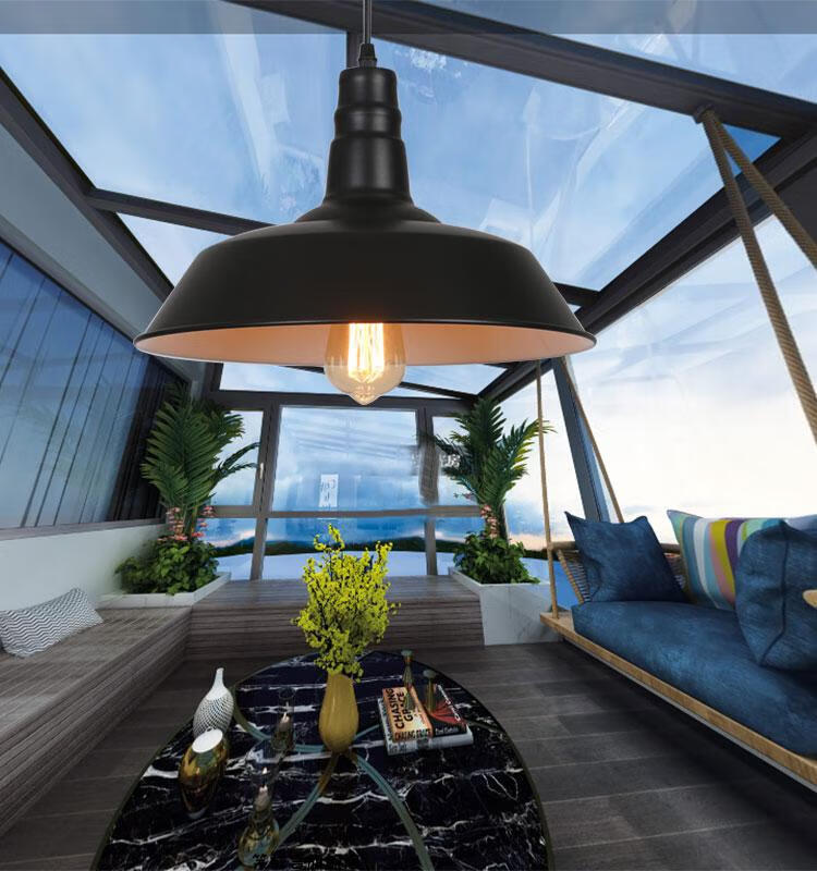 玻璃阳光房吊灯室外防水户外阳台灯led美式复古工业风玻璃阳光房专用