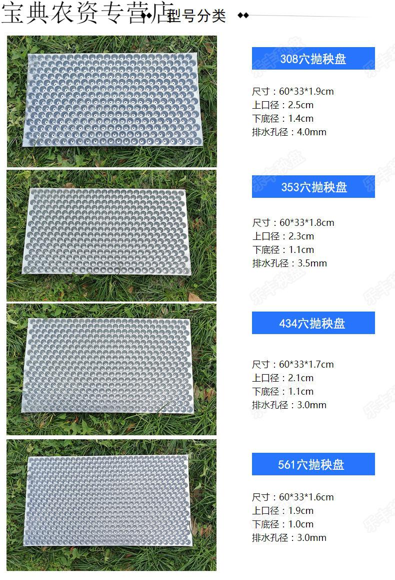 水稻抛秧秧苗盘机插人工白色透明秧盘托盘播种育苗培育盒手抛434孔48