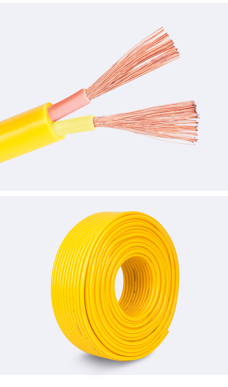 国标纯铜牛筋2芯软电缆线防冻电线15254平方护套线户外电源线2芯1平方